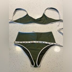 Aerie Bikini Green with White Trim